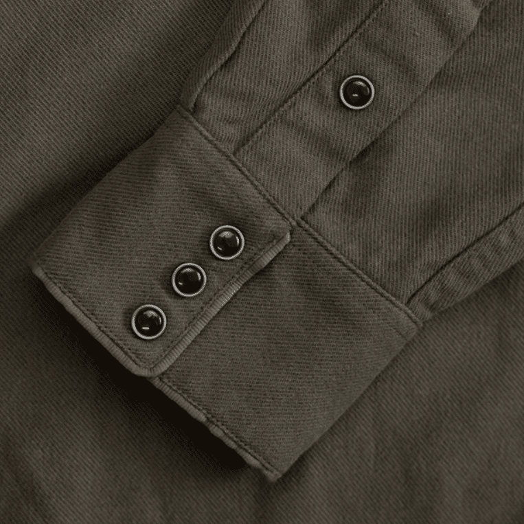 Chemise cowboy homme traditionnelle kaki brodée 100 % coton (9)