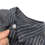Chemise cowboy vintage lin et coton rayures bleues (4)