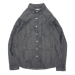 Chemise cowboy vintage lin et coton rayures bleues (5)