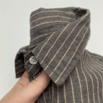 Chemise cowboy vintage lin et coton rayures grises (1)