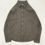 Chemise cowboy vintage lin et coton rayures grises (4)