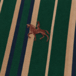 Chemise vintage rayée verte en coton logo cowboy (3)
