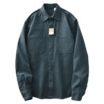 Chemise western homme coton bleu pétrole (2)