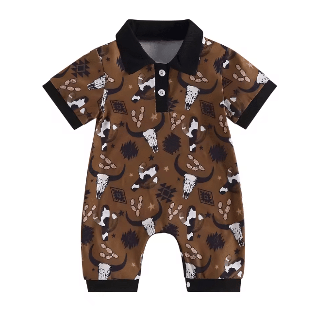 Combinaison bébé cowboy cactus et fers à cheval (1)