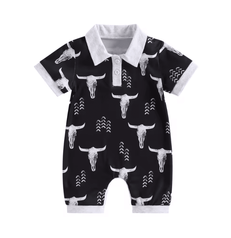 Combinaison bébé cowboy cactus et fers à cheval (2)