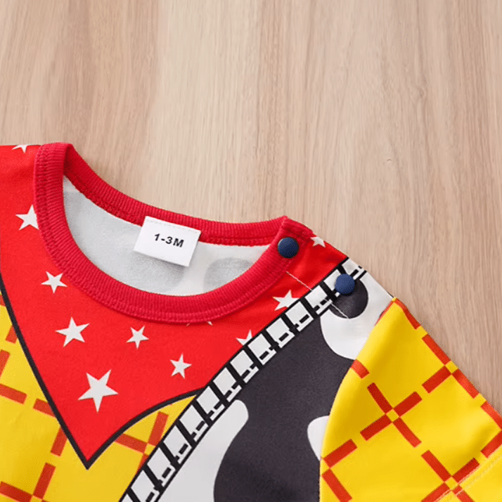 Combinaison bébé cowboy jaune et bleue Toy Story (4)