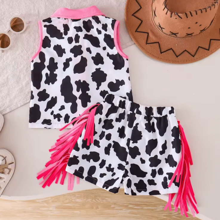 Déguisement cowboy bébé à franges roses (5)