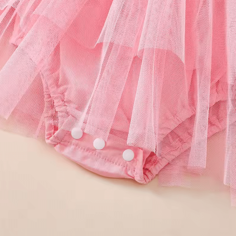 Ensemble bébé rose motif vache jupe tutu bandeau (1)