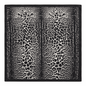 Grand foulard léopard blanc vintage