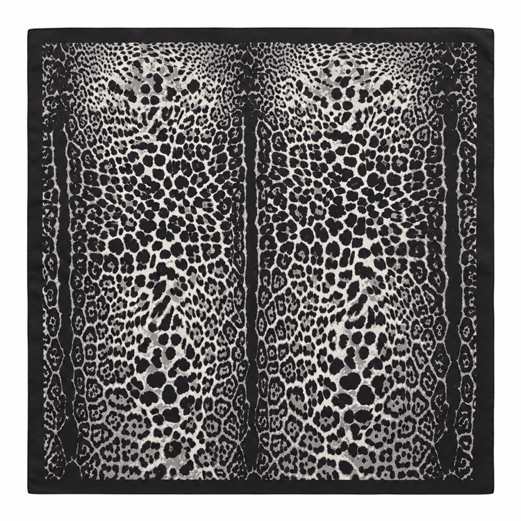 Grand foulard léopard blanc vintage (3)