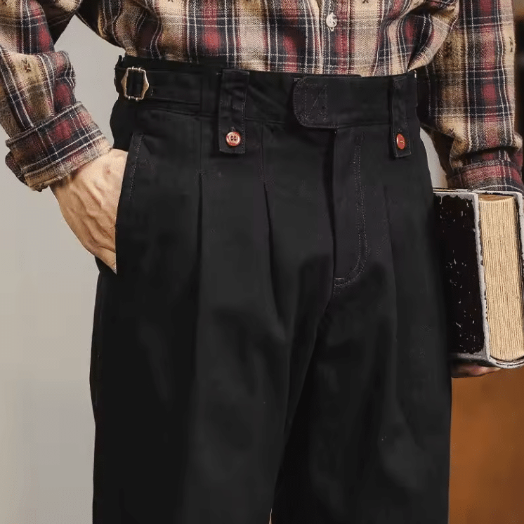 Pantalon américain vintage homme années 30-40 à pinces (1)