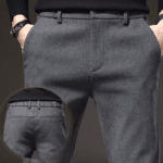 Pantalon homme gris chiné coupe ajustée western contemporaine (5)