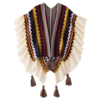 Poncho cowboy femme motifs chevrons