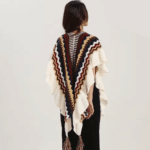 Poncho cowboy femme motifs chevrons (3)