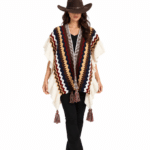 Poncho cowboy femme motifs chevrons (4)