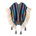 Poncho cowboy multicolore ample (1)