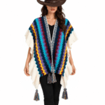 Poncho cowboy multicolore ample (2)