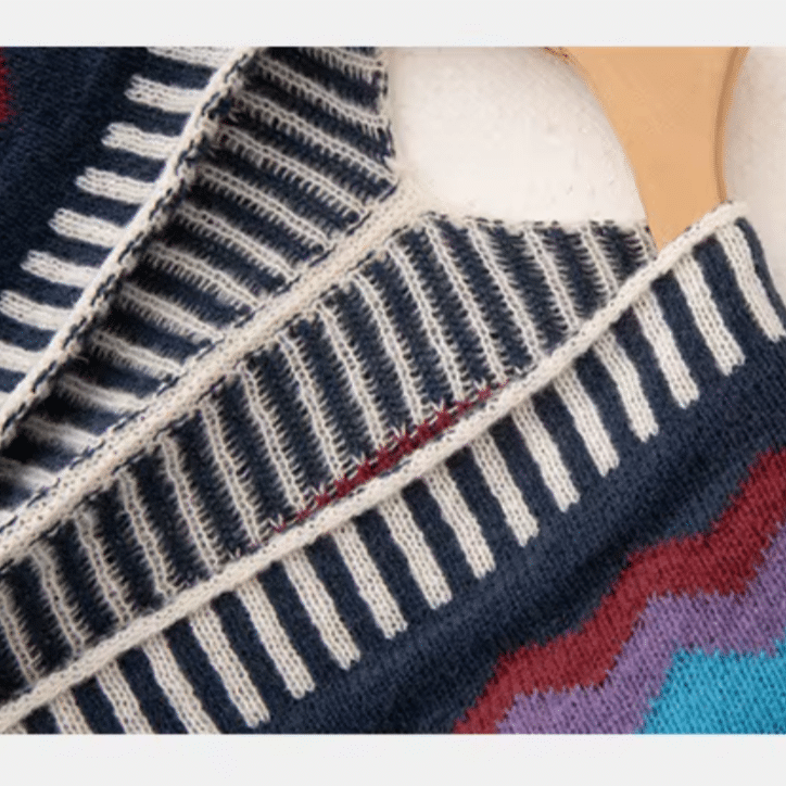 Poncho cowboy multicolore ample (3)