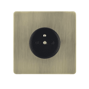 Prise murale bronze 16 A acier inoxydable 86 x 86 mm
