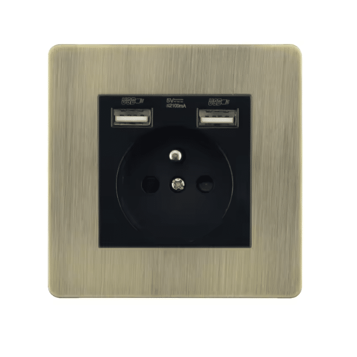 Prise murale vintage prises USB-A