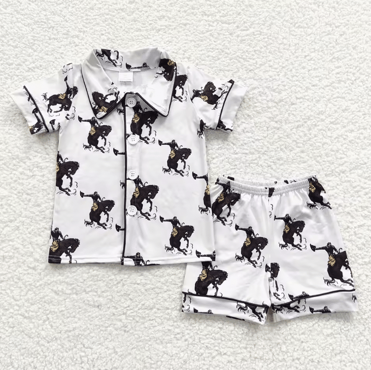 Pyjama enfant rodéo noir blanc (1)