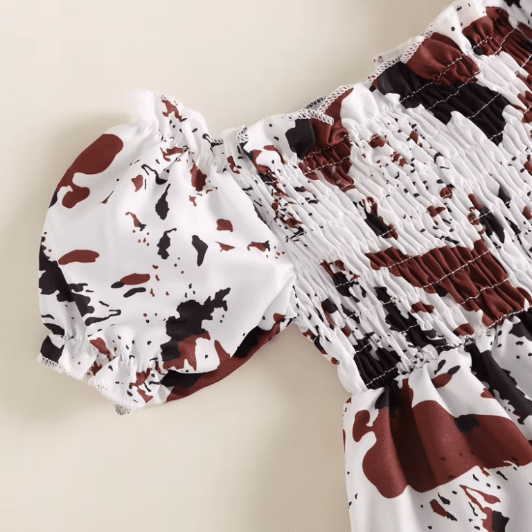 Robe bébé western body bandeau vache (4)