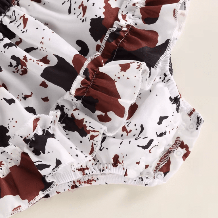 Robe bébé western body bandeau vache (5)