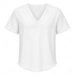 T-shirt cowboy blanc coton lin bords effilochés (3)