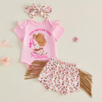 Tenue bébé cowgirl rose léopard franges (6)