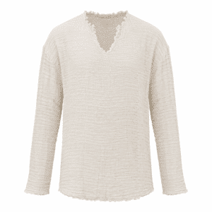 Tunique cowboy crème coton finition brut col V