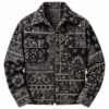 Veste cowboy unisexe noire paisley style jacquard