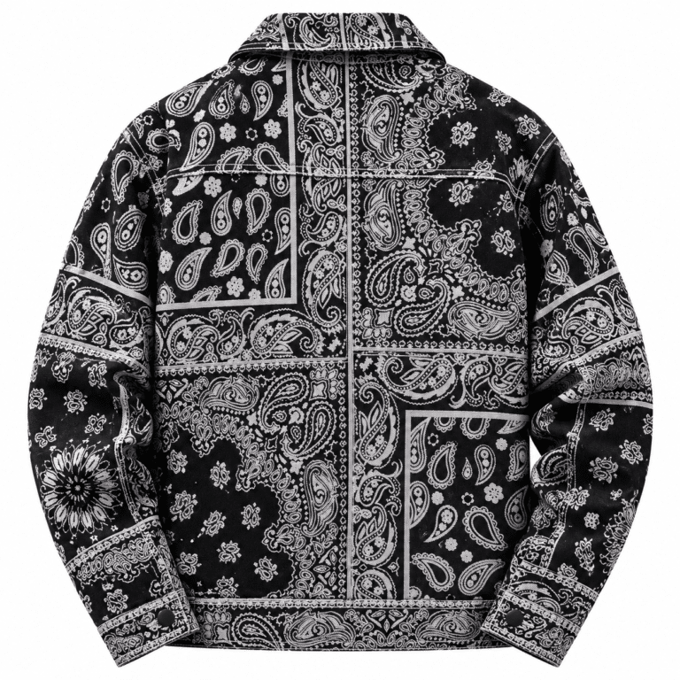 Veste cowboy noire paisley style jacquard (7)