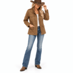 Veste militaire femme Marron cognac épaulettes (3)