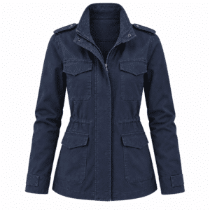 Veste militaire femme bleu marine épaulettes