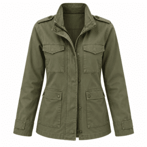 Veste militaire femme kaki épaulettes