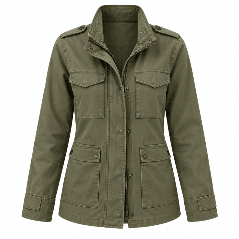 Veste militaire femme kaki épaulettes (2)