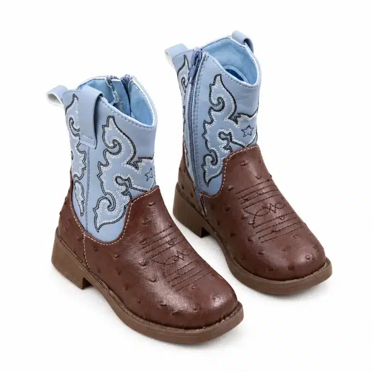 Bottes cowboy bleu effet cuir enfant