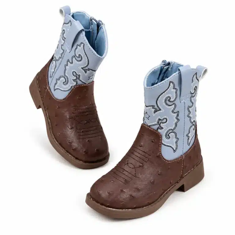 Bottes cowboy bleu effet cuir enfant