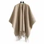 Poncho cowboy hiver à franges - Beige China Mainland