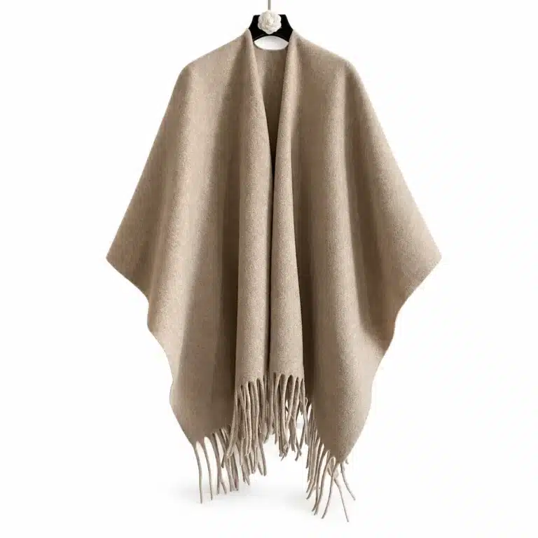 Poncho cowboy hiver à franges - Beige China Mainland