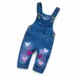 Salopette jean fille bleue nœuds et papillons - Papillons et nœud