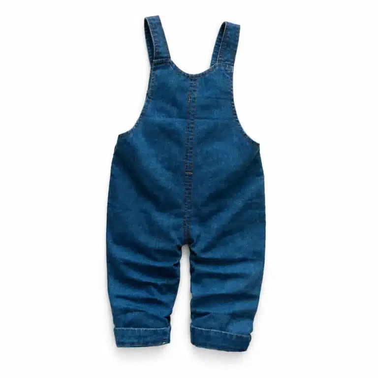 Salopette jean fille bleue nœuds et papillons