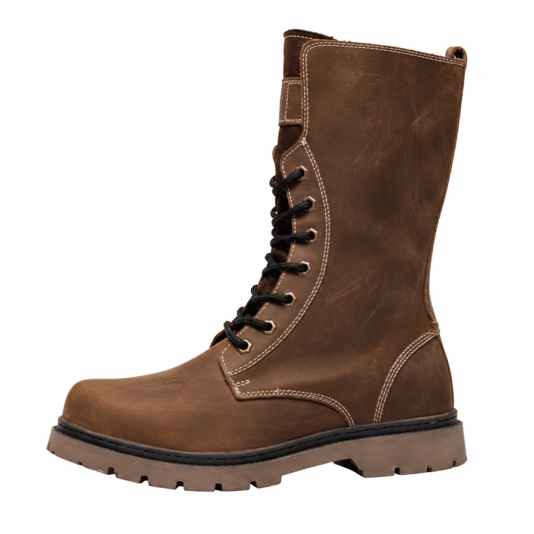 Botte brune cuir rustique (6)