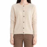 Cardigan femme beige boutonné western (3)