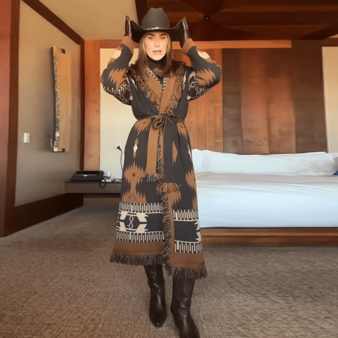 Cardigan femme western long à franges (3)