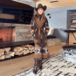 Cardigan femme western long à franges (5)