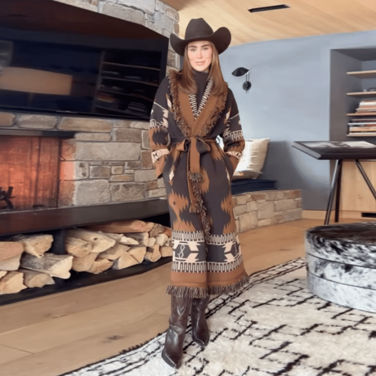 Cardigan femme western long à franges (5)