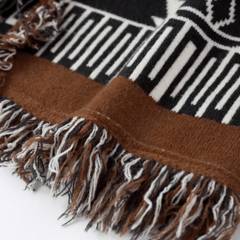 Cardigan femme western long à franges (6)