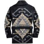 Cardigan homme western noir beige (1)