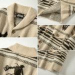 Cardigan homme western taureau et rodéo (2)